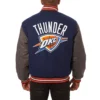 Oklahoma City Thunder Two Tone Navy Blue Varsity Jacket