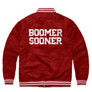 Oklahoma Sooners Red Logo Varsity Jacket 1