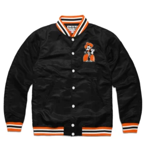 Oklahoma State Cowboys Logo Varsity Jacket Black