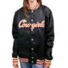 Oklahoma State Cowboys Script Black Varsity Jacket 2