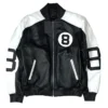 Original 8 Ball Men's Classic Black Bomber Genuine Leather Jacket