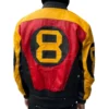 Original Eight Ball 90's Men's Old School Red and Yellow Leather Jacket