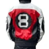 Original Eight Ball 90's Men's Old School White and Red Leather Jacket