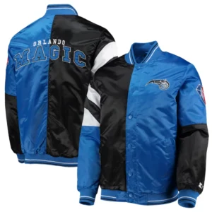 Orlando Magic Leader Varsity Black and Blue Jacket 3