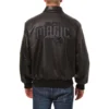 Orlando Magic Shirt Collar Black Leather Varsity Jacket 1
