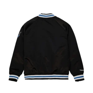 Orlando Magic Throwback Wordmark Raglan Black Varsity Jacket 1