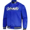 Orlando Magic Throwback Wordmark Royal Blue Varsity Jacket