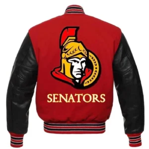 Ottawa Senators Letterman Two Tone Wool Varsity Jacket 1