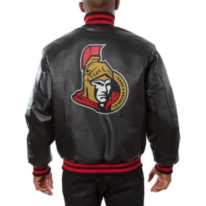 Ottawa Senators Ribbed knitted Varsity Jacket 1