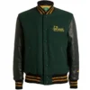 Palace x Harrods Golden Bear Green and Black Varsity Jacket
