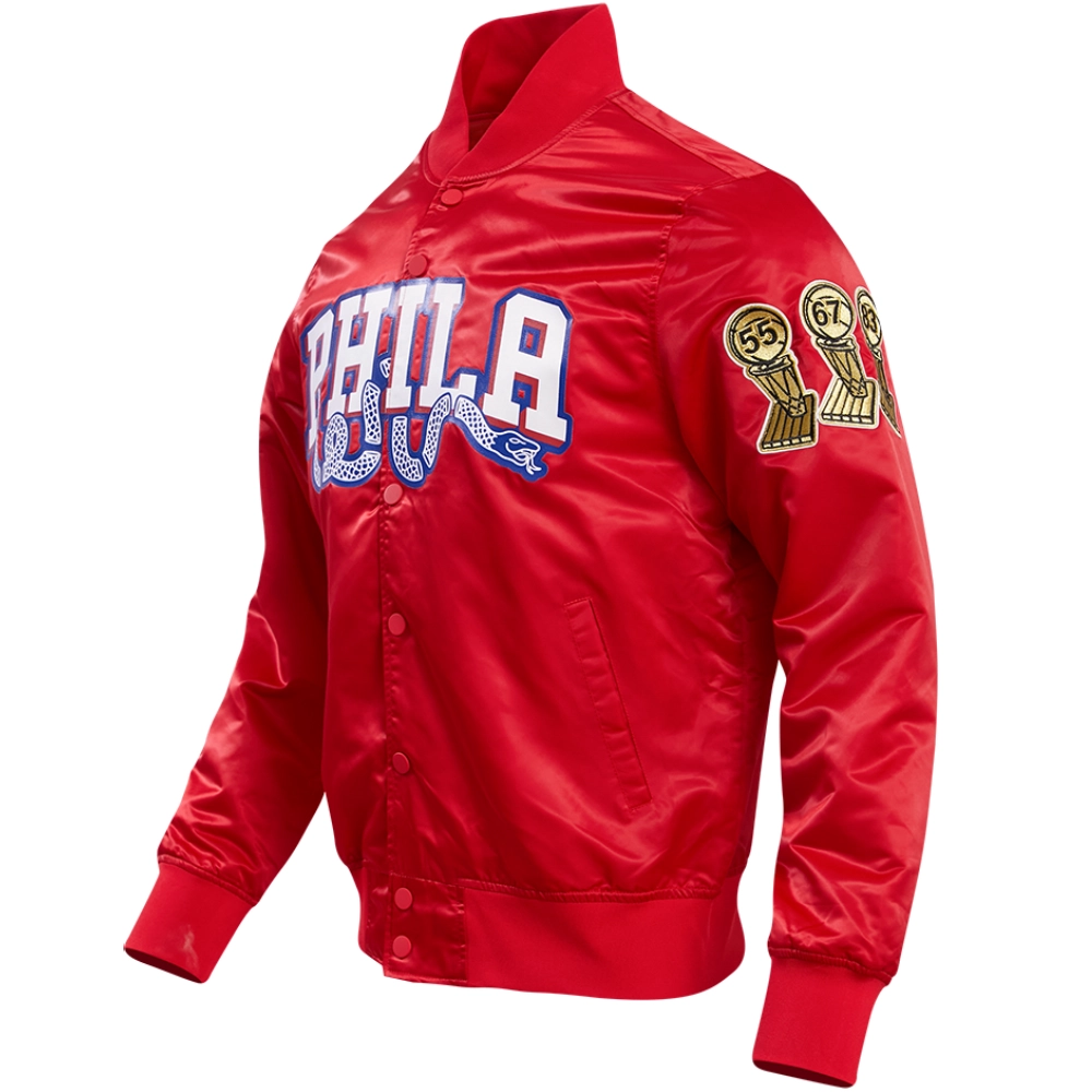 Philadelphia 76ers Big Logo Varsity Red Jacket 1