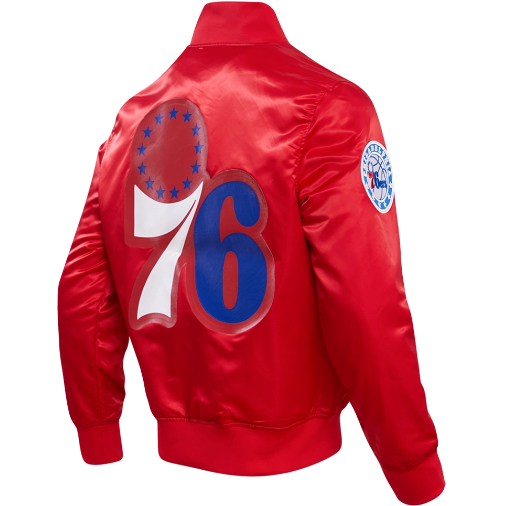 Philadelphia 76ers Big Logo Varsity Red Jacket 2
