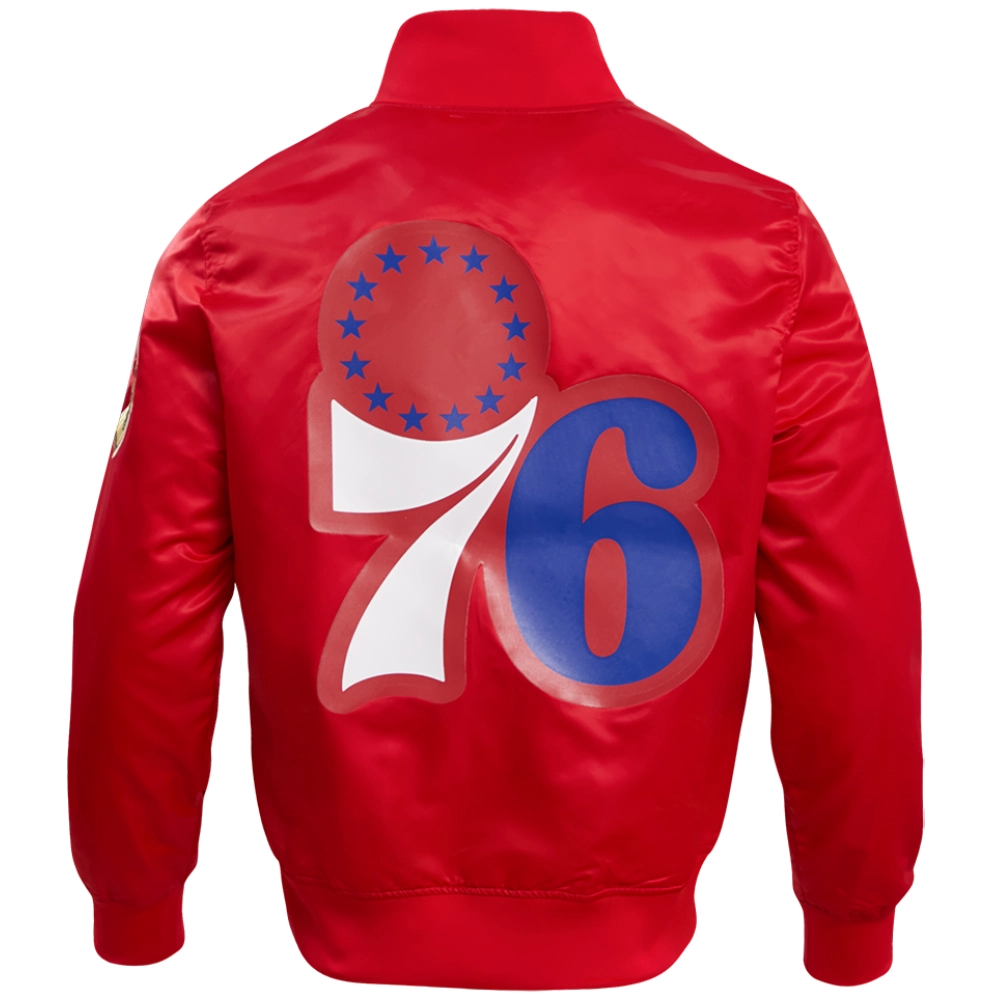 Philadelphia 76ers Big Logo Varsity Red Jacket 3