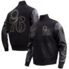 Philadelphia 76ers Black & Gold Wool Varsity Black Jacket 2