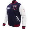 Philadelphia 76ers City Edition Navy Blue Wool Varsity Jacket