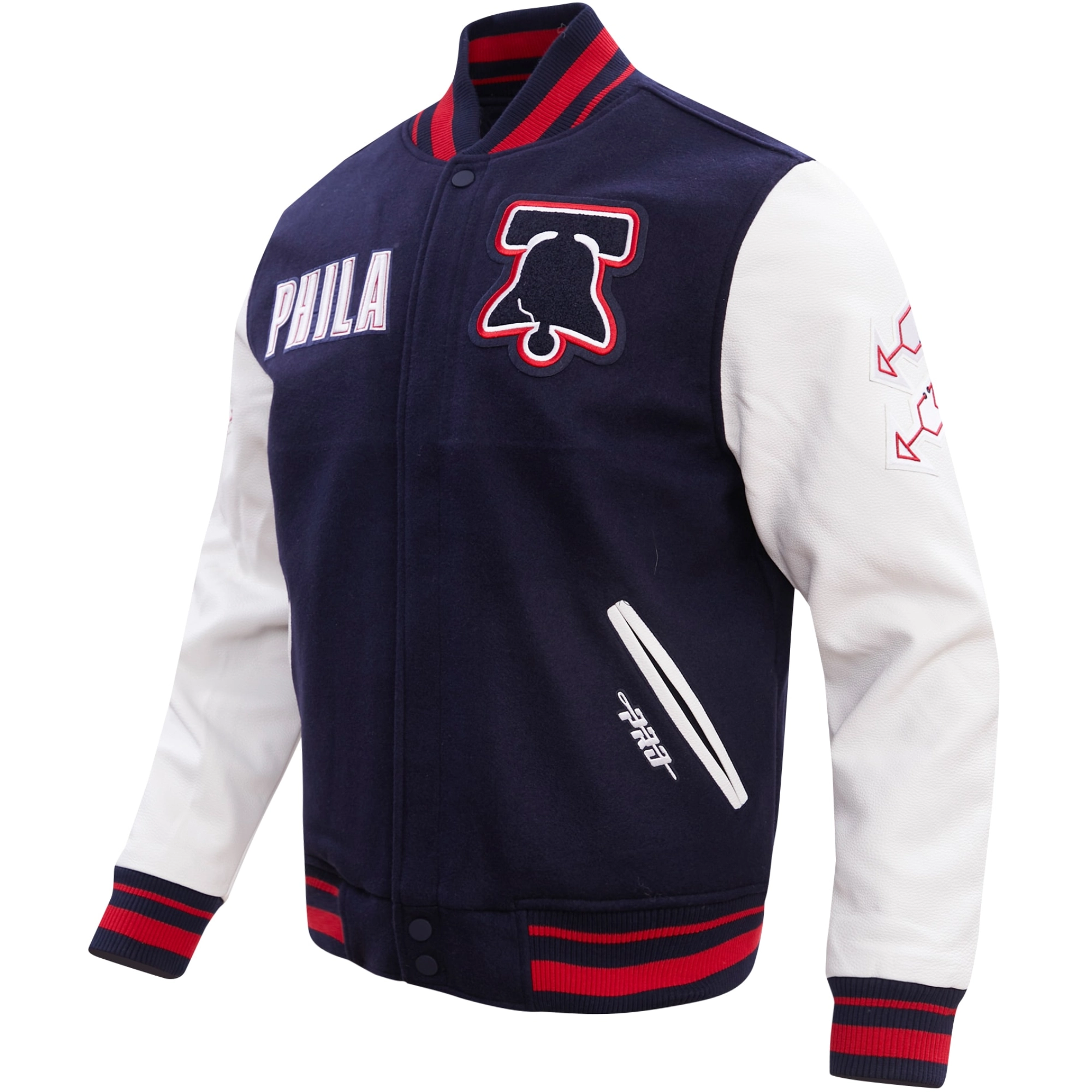 Philadelphia 76ers City Edition Navy Blue Wool Varsity Jacket