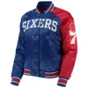 Philadelphia 76ers Courtside Royal Blue Varsity Jacket