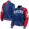 Philadelphia 76ers Courtside Royal Blue Varsity Jacket 2