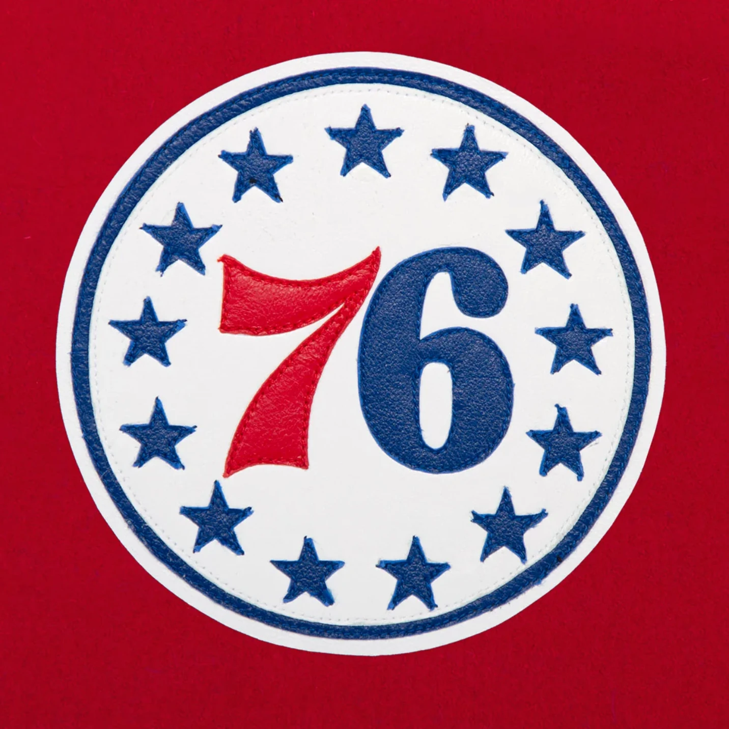 Philadelphia 76ers Domestic Two Tone Red Wool Varsity Jacket 2