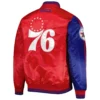 Philadelphia 76ers Fast Break Royal Blue and Red Varsity Jacket 1
