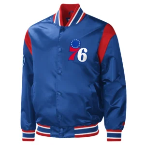 Philadelphia 76ers Force Play Royal Blue Varsity Jacket