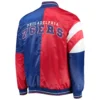 Philadelphia 76ers Leader Red and Royal Blue Varsity Jacket 1