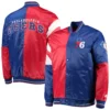 Philadelphia 76ers Leader Red and Royal Blue Varsity Jacket 2