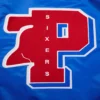 Philadelphia 76ers Mashup Blue Satin Varsity Jacket 4