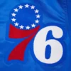 Philadelphia 76ers Mashup Blue Satin Varsity Jacket 8