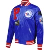 Philadelphia 76ers Mashup Blue Varsity Jacket