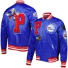 Philadelphia 76ers Mashup Blue Varsity Jacket 2