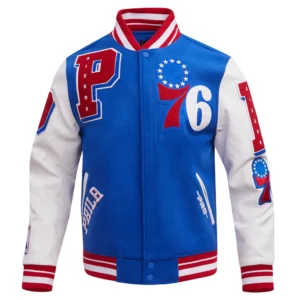 Philadelphia 76ers Mashup Blue Wool Varsity Jacket