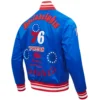 Philadelphia 76ers Old English Varsity Royal Blue Jacket 2