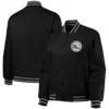 Philadelphia 76ers One Color Black Varsity Jacket 2
