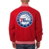 Philadelphia 76ers One Color Red Varsity Wool Jacket 1