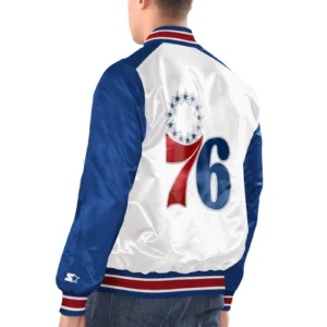 Philadelphia 76ers Renegade White Varsity Jacket 1
