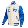 Philadelphia 76ers Retro Classic Varsity Cream Jacket 1