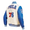 Philadelphia 76ers Retro Classic Varsity Cream Jacket 2