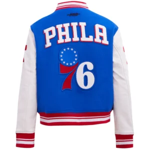 Philadelphia 76ers Retro Classic Wool Varsity Jacket Blue 1