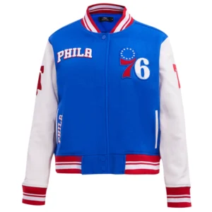 Philadelphia 76ers Retro Classic Wool Varsity Jacket Blue