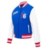 Philadelphia 76ers Script Tail Blue Wool Varsity Jacket 1