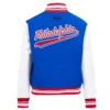 Philadelphia 76ers Script Tail Blue Wool Varsity Jacket 3