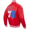 Philadelphia 76ers Script Tail Red Varsity Jacket 2