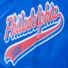 Philadelphia Philadelphia 76ers Script Tail Ribbed Knitted Blue Varsity Jacket 576ers Script Tail Ribbed Knitted Blue Varsity Jacket 6