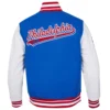 Philadelphia 76ers Script Tail Wool Blue Varsity Jacket 1