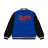 Philadelphia 76ers Team Legacy Satin Varsity Blue Jacket 1