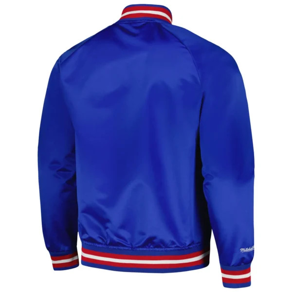Philadelphia 76ers Throwback Wordmark Varsity Royal Blue Jacket 1