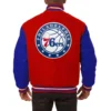Philadelphia 76ers Two Tone Red Varsity Jacket 1