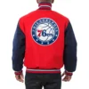 Philadelphia 76ers Two Tone Varsity Red Jacket 1
