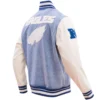 Philadelphia Eagles Blues Denim and Leather Jacket 1
